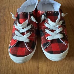 Plaid Red women’s Shoes